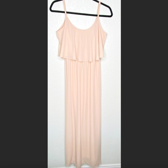 SHOW ME YOUR MUMU Caitlin Ruffle Maxi Dusty Blush Crisp Pink Bridesmaid Dress Sm - Picture 5 of 11